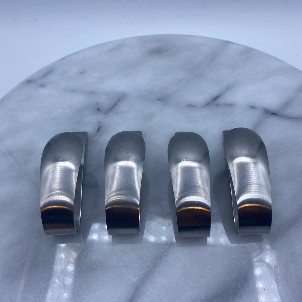 Mono Filio Napkin Rings Clips Silver 18/8 Stainless Steel Germany‎ Set of 4 MCM